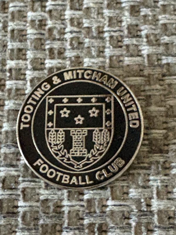 Tooting and Mitcham United FC Pin Badge - Monochrome