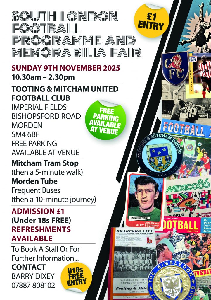 South London Programme Fair at Tooting and Mitcham - November 2025
