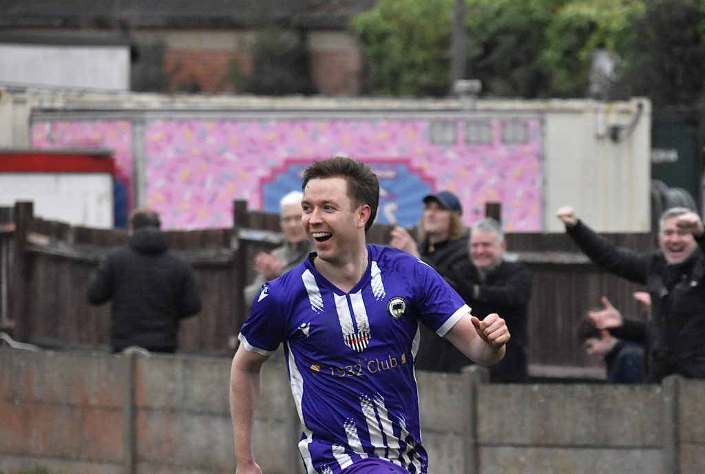 Conor Melody celebrates against Camberley Town - 7 March 2026