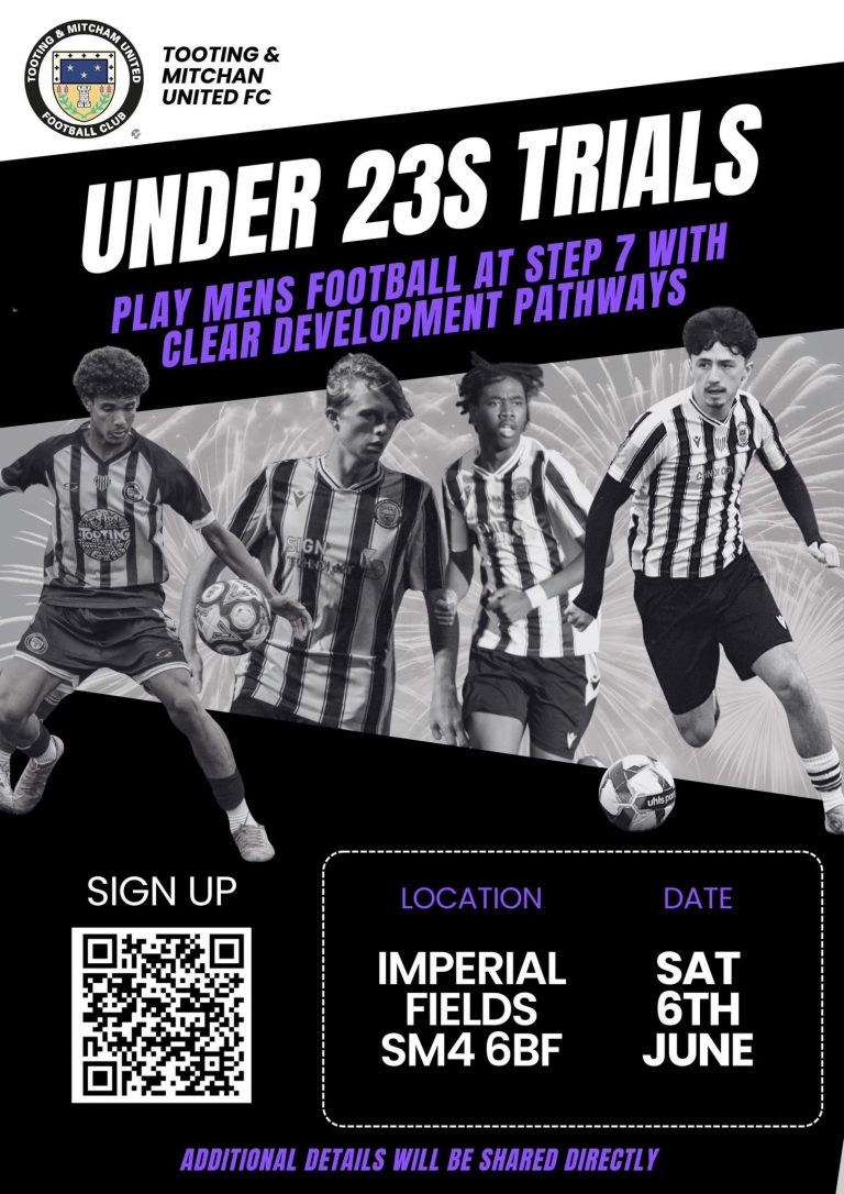 Tooting and Mitcham U23s Trials 2026-27